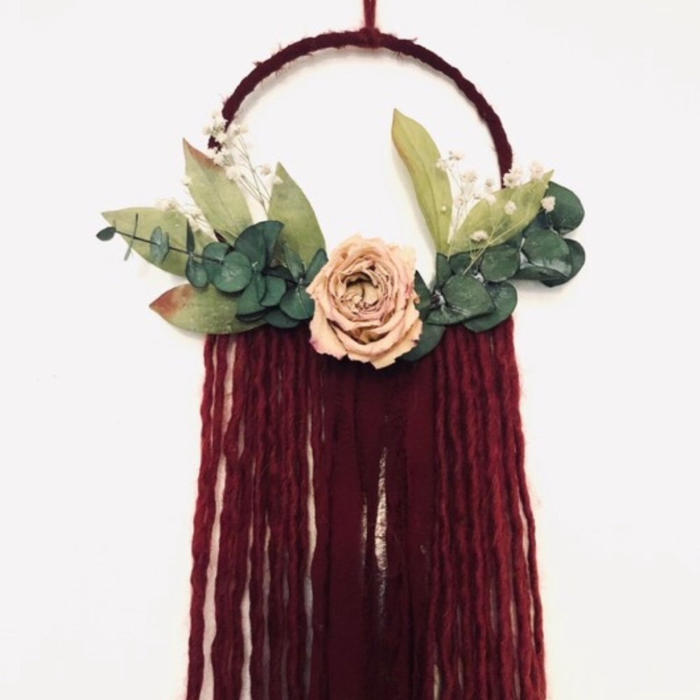 Floral Burgundy Wallhanging